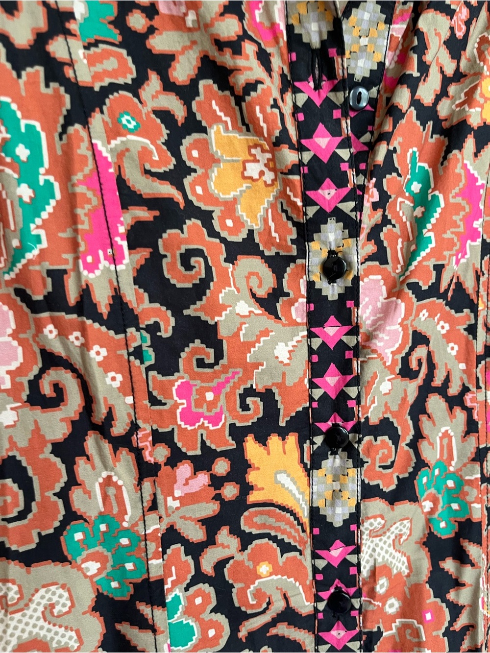 Love the label Floral Midi Dress with Pink and Black Paisley Print size M - Picture 12 of 14